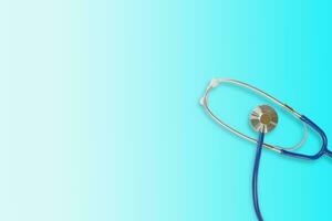 Top view of Stethoscope medical, health care isolated on white background with clipping path. photo