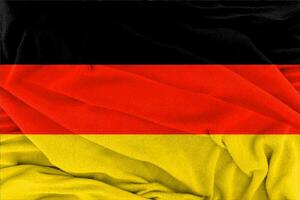 Fabric wavy texture national flag of Germany. photo