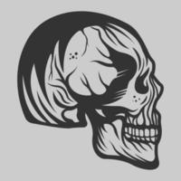 Vintage Skull monochrome vector