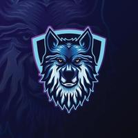 logotipo del equipo de la mascota del lobo de esports vector