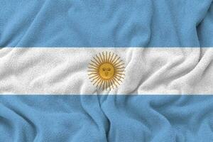 Fabric weave texture national flag of Argentina. photo