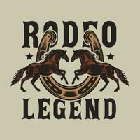 Cowboys wild west rodeo vintage badge vector