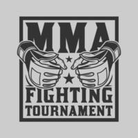 MMA mixed martial art emblem vector