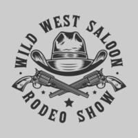 insignia vintage de los vaqueros del salvaje oeste vector