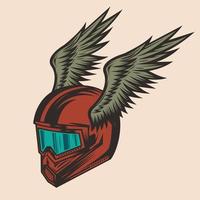 Vintage Custom Motorcycle Helmet vector