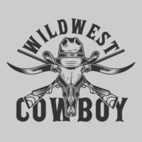 wild west cowboys vintage badge vector