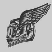 Vintage Custom Motorcycle Helmet vector