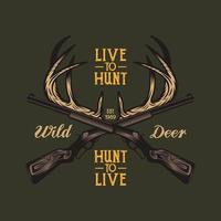 Vintage Hunting and Adventure Emblem Badge vector