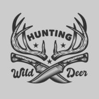 Vintage Hunting and Adventure Emblem Badge vector