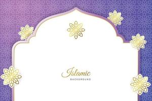 purple and pink luxury islamic arch background with decorative ornament pattern. -  Vector. vector