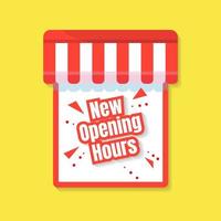 New opening hours sign. - Vector. vector