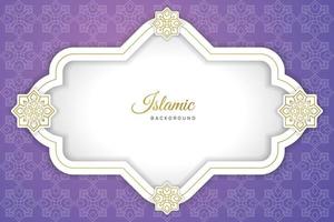 purple and pink luxury islamic arch background with decorative ornament pattern. -  Vector. vector