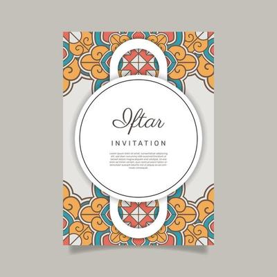 Flat iftar party invitation. - Vector.
