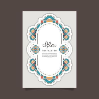 Flat iftar party invitation. - Vector.