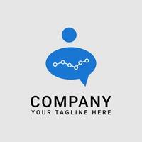 Business Logo With Bubble Chat, Talk, People, Statistic vector