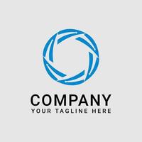 Abstract Blue Circle  Shape Logo Design With Arrow Icon vector