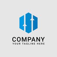 Design a Hexagon-Shaped Business Logo With a Combination of Arrows vector