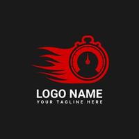 Quick Time Logo Design Template With Timer Icon vector