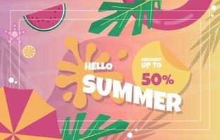 Sea Beach Fruit Summer Sale Holiday Event Poster Template vector