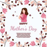 tarjeta de regalo floral de flor de bebé feliz día de la madre vector