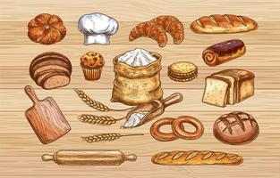 la ilustración de la panadería es adecuada para todo lo relacionado con el pan vector