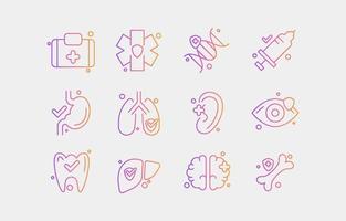 colección de iconos de atención médica vector