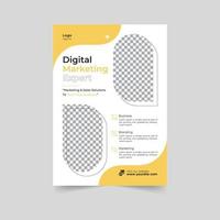 Business flyer design corporate flyer template geometric shape poster design brochure gradient abstract magazine background space for photo in A5 size vector