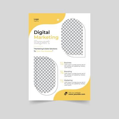 Business flyer design corporate flyer template geometric shape poster design brochure gradient abstract magazine background space for photo in A5 size