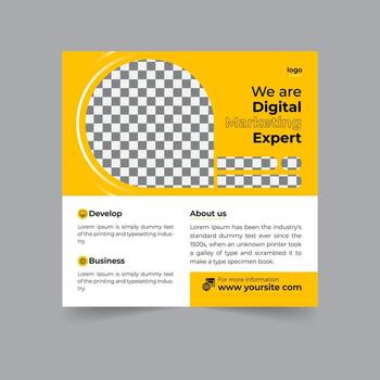 Digital marketing social media post business webinar for social media post, business banner template geometric shape design for attractive abstract elements post background space for text vector