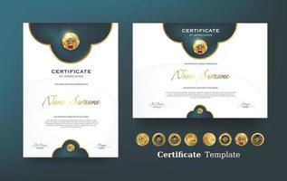 Certificate of appreciation template and vector golden Luxury premium badges