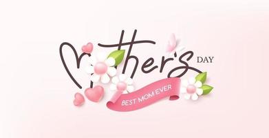diseño de fondo de banner de cartel del día de la madre con caligrafía elegante del día de la madre vector