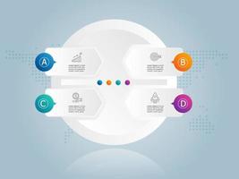 elemento de infografía de línea de tiempo de círculo abstracto vector