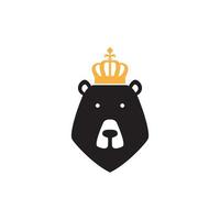 Kingdom Bear Head with Crown Logo Vector Icon Symbol Illustration Design