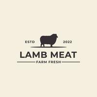 retro farm fresh lamb logo vector abstract template typography vintage design