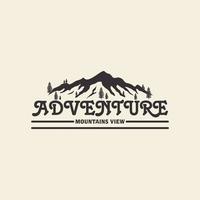 diseño de logotipo de montaña vintage plantilla vectorial aventura icono símbolo ilustración vector