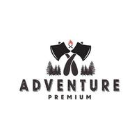 ax adventure forest logo design vector icon symbol illustration design template