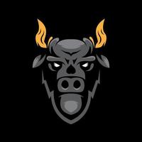 bull head mascot angry buffalo logo vector icon symbol illustration design