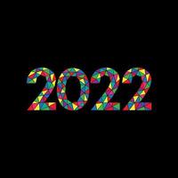 Happy New Year 2022 Colorful with Black Background Logo Vector Design Template