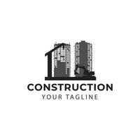 construcción edificio logo vector icono símbolo ilustración diseño