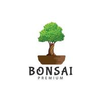 bonsai logo design vector icon illustration graphic creative idea
