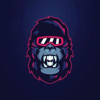 plantillas de logotipo de mascota de gorila vector
