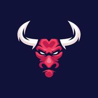 plantillas de diseño de logotipo de mascota de toro rojo vector