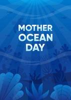 diseño de cartel de celebración del día de la madre océano vector