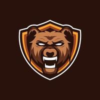 Bear Shield Mascot Logo vector