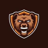 Bear Shield Mascot Logo vector