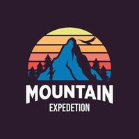 plantillas de diseño de logotipo de expedición de montaña vector