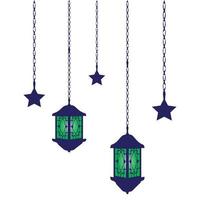 Ramadan kareem Hanging Lanterns vector