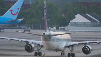 Aircraft Qatar Airways rear view video