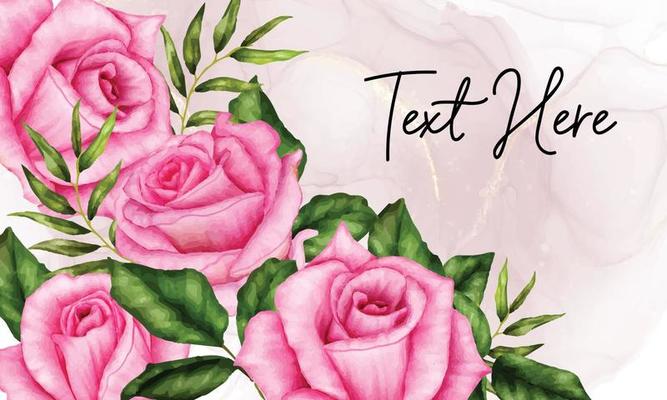 Beautiful hand drawn watercolor flowers background