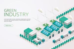 energía eléctrica alternativa y energía renovable en la industria verde. vector